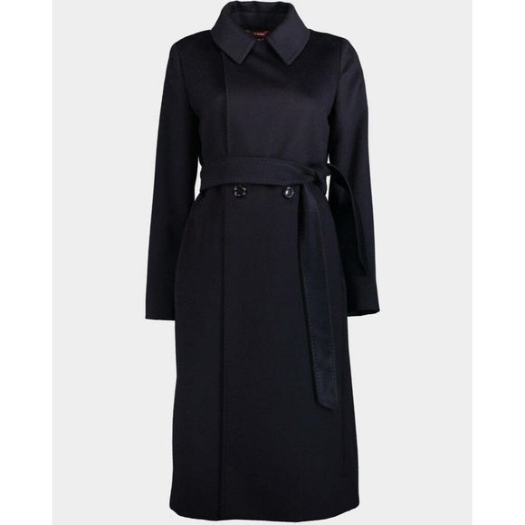 MAX MARA STUDIO BCOLLAG COAT IN BLACK size 4 US  made in italy - Picture 3 of 6